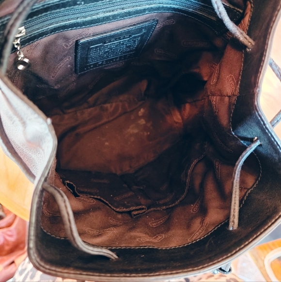 TCoach Vintage Y2K Legacy Smooth Black Leather Backpack Style 9858
